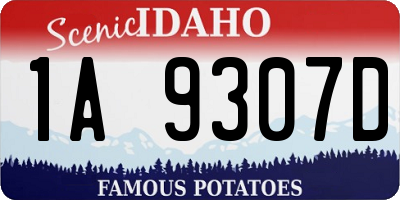 ID license plate 1A9307D