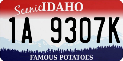 ID license plate 1A9307K