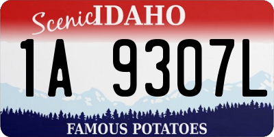 ID license plate 1A9307L