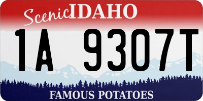 ID license plate 1A9307T