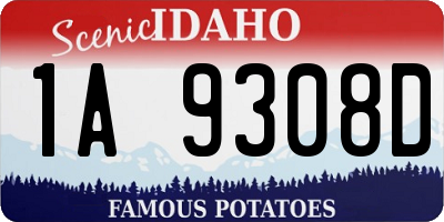 ID license plate 1A9308D