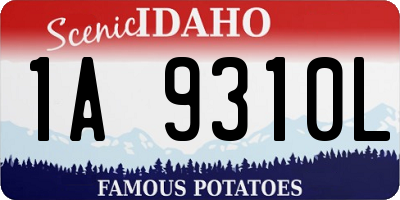 ID license plate 1A9310L