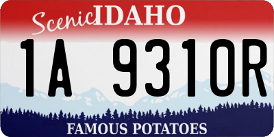 ID license plate 1A9310R