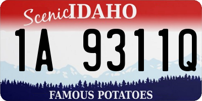 ID license plate 1A9311Q