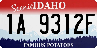 ID license plate 1A9312F