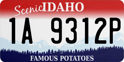 ID license plate 1A9312P
