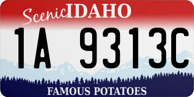 ID license plate 1A9313C