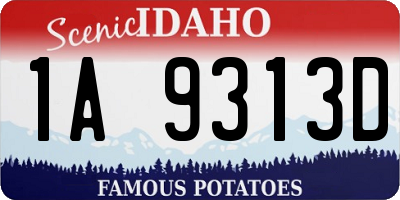 ID license plate 1A9313D