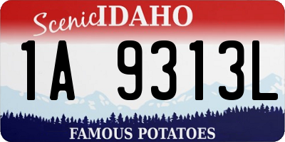 ID license plate 1A9313L