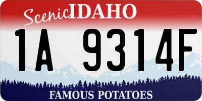 ID license plate 1A9314F