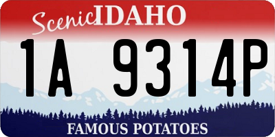 ID license plate 1A9314P