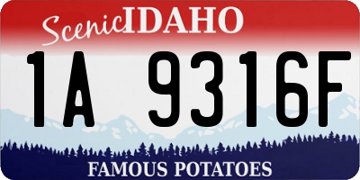 ID license plate 1A9316F