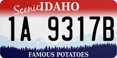 ID license plate 1A9317B