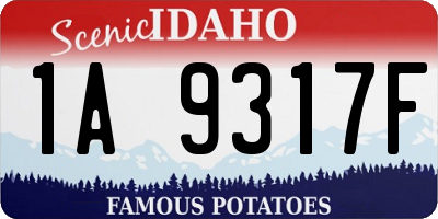 ID license plate 1A9317F