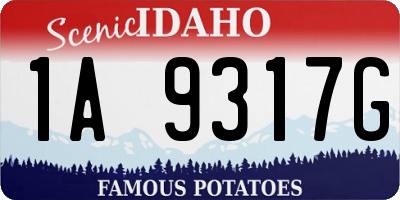 ID license plate 1A9317G
