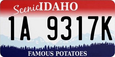 ID license plate 1A9317K