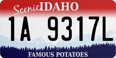 ID license plate 1A9317L