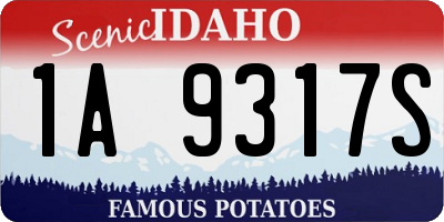 ID license plate 1A9317S