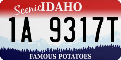 ID license plate 1A9317T