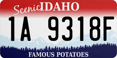 ID license plate 1A9318F