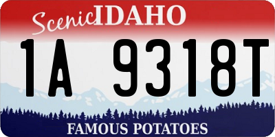 ID license plate 1A9318T