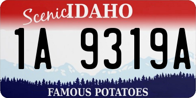 ID license plate 1A9319A