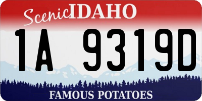 ID license plate 1A9319D