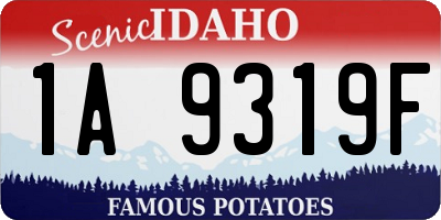 ID license plate 1A9319F