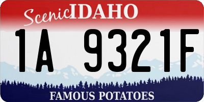 ID license plate 1A9321F
