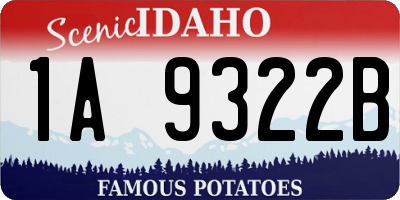 ID license plate 1A9322B