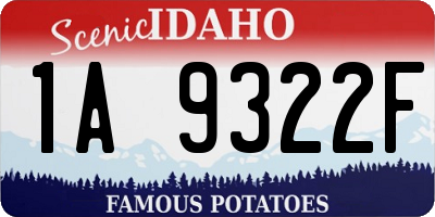 ID license plate 1A9322F