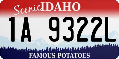ID license plate 1A9322L