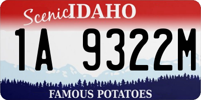 ID license plate 1A9322M