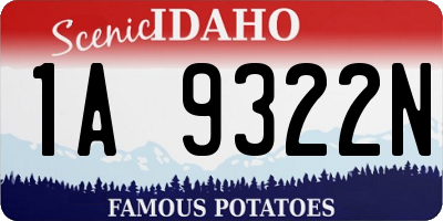ID license plate 1A9322N