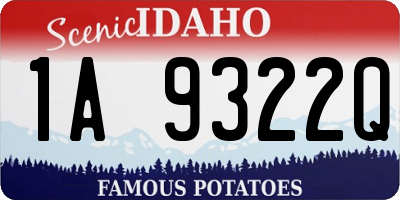 ID license plate 1A9322Q