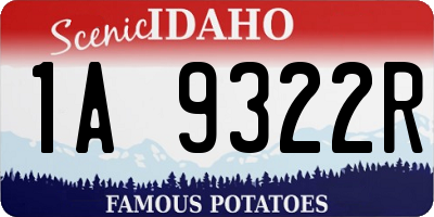 ID license plate 1A9322R