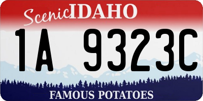 ID license plate 1A9323C