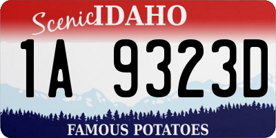 ID license plate 1A9323D