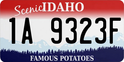 ID license plate 1A9323F