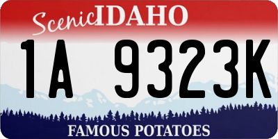 ID license plate 1A9323K