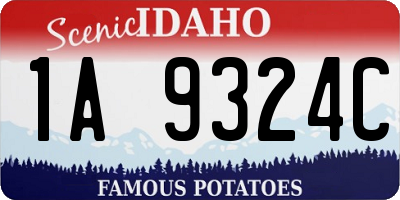 ID license plate 1A9324C