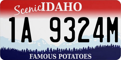 ID license plate 1A9324M