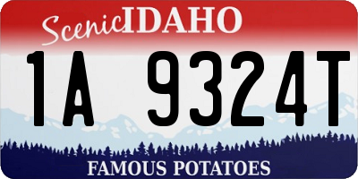 ID license plate 1A9324T