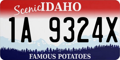 ID license plate 1A9324X