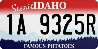 ID license plate 1A9325R