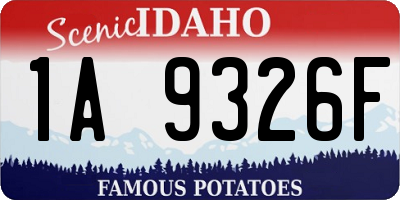 ID license plate 1A9326F