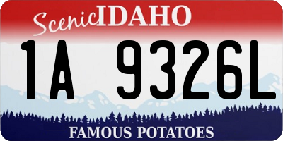 ID license plate 1A9326L