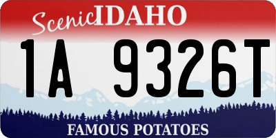 ID license plate 1A9326T