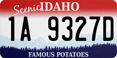 ID license plate 1A9327D