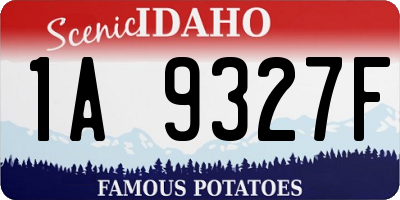 ID license plate 1A9327F